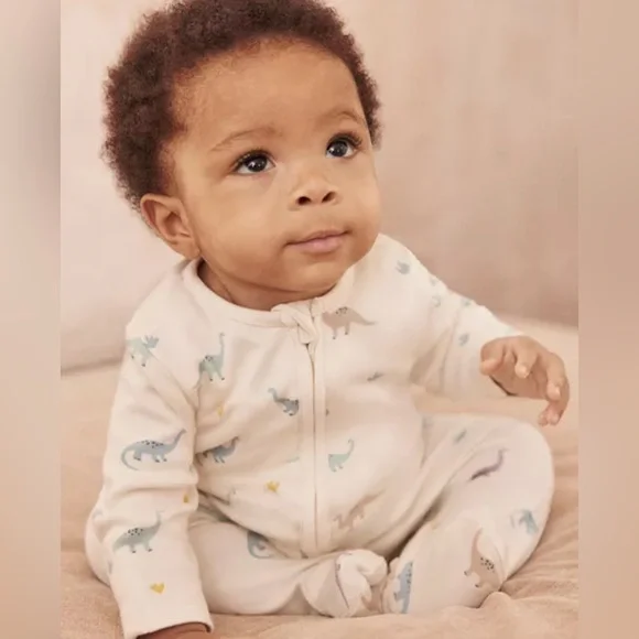 Dino Print Clever Zip Sleepsuit - Picture 4 of 10